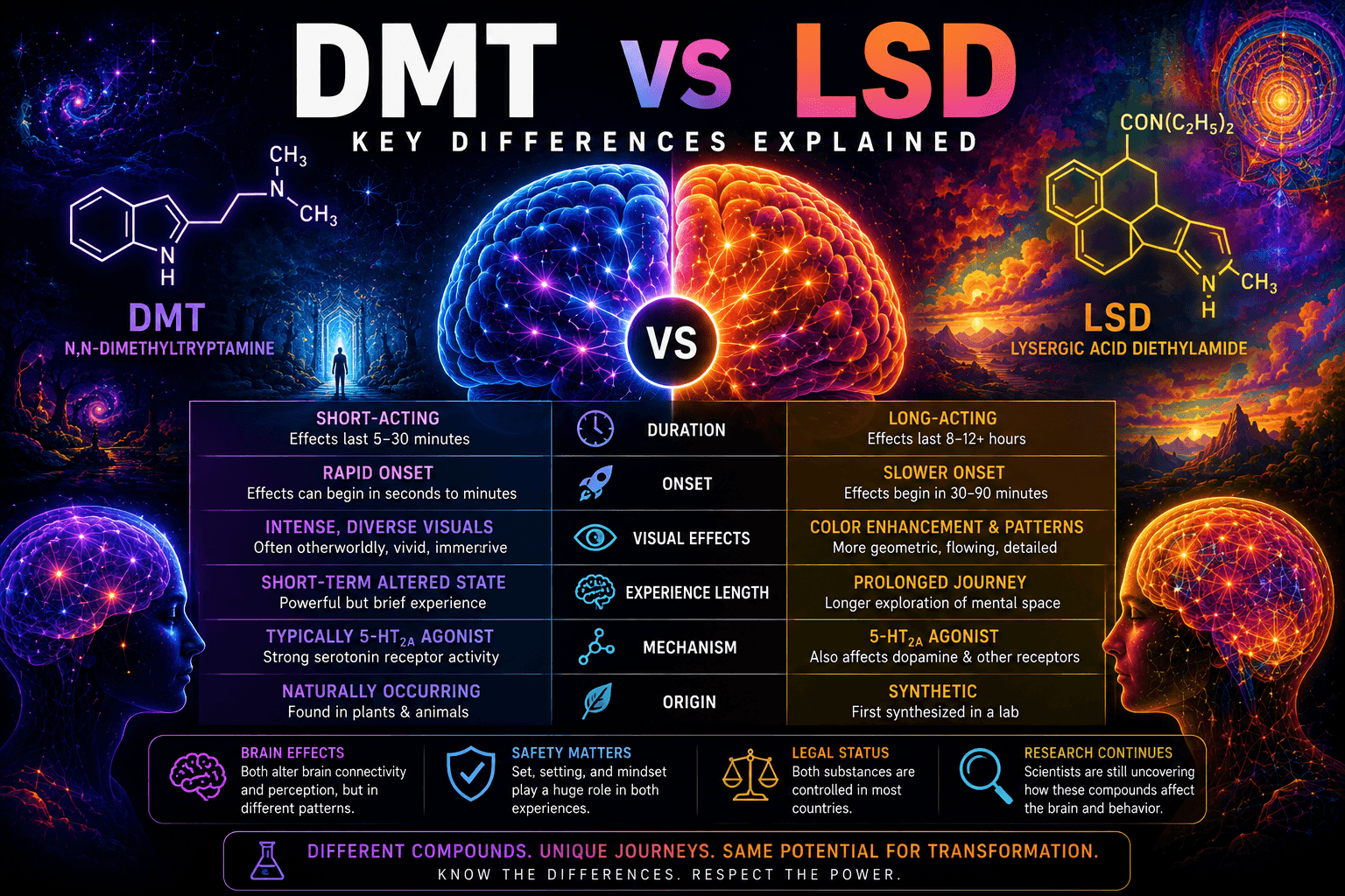 DMT vs LSD: Key Differences Explained